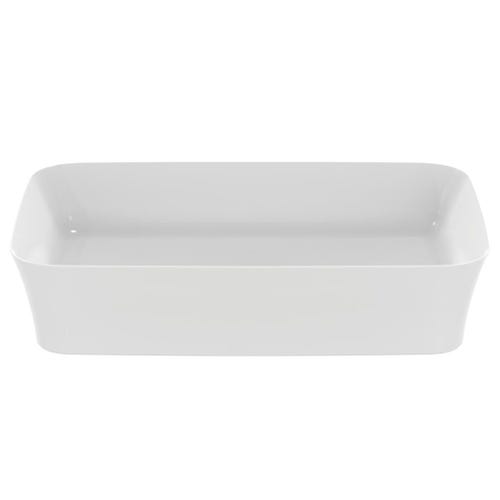 Immagine di Ideal Standard IPALYSS lavabo da appoggio 55 cm, senza troppopieno, con piletta, colore bianco seta finitura opaco E2076V1