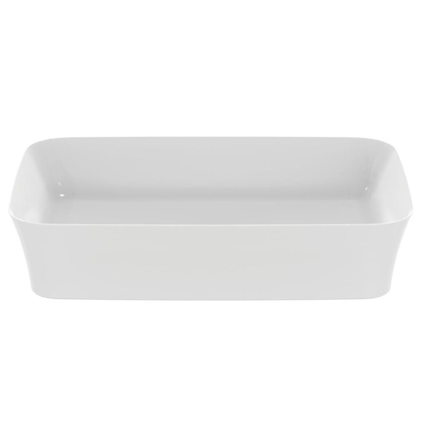Immagine di Ideal Standard IPALYSS lavabo da appoggio 55 cm, senza troppopieno, con piletta, colore bianco seta finitura opaco E2076V1