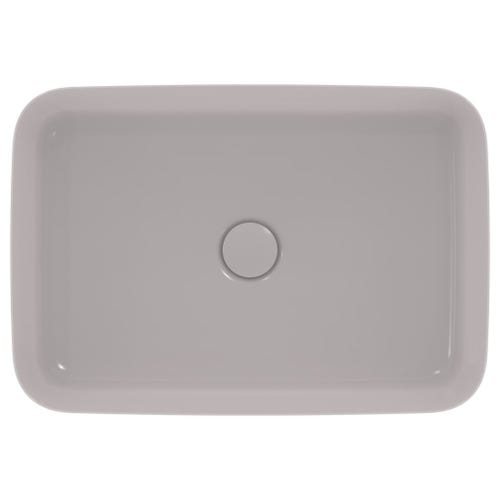 Immagine di Ideal Standard IPALYSS lavabo da appoggio 55 cm, senza troppopieno, con piletta, colore grigio cemento finitura opaco E2076V9