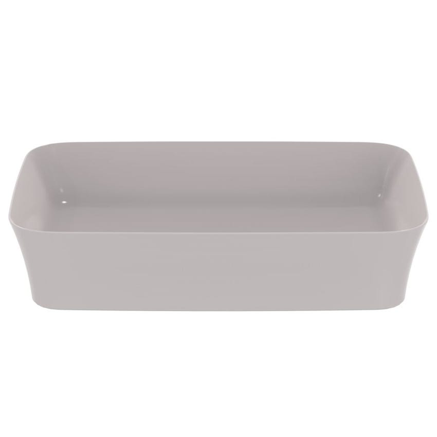 Immagine di Ideal Standard IPALYSS lavabo da appoggio 55 cm, senza troppopieno, con piletta, colore grigio cemento finitura opaco E2076V9