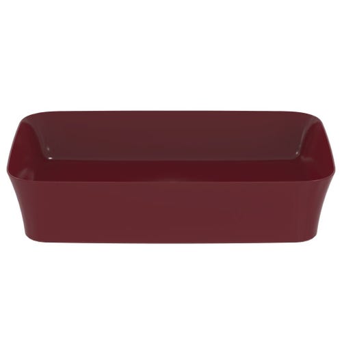 Immagine di Ideal Standard IPALYSS lavabo da appoggio 55 cm, senza troppopieno, con piletta, colore melograno finitura opaco E2076V6