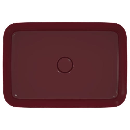 Immagine di Ideal Standard IPALYSS lavabo da appoggio 55 cm, senza troppopieno, con piletta, colore melograno finitura opaco E2076V6