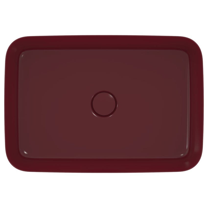 Immagine di Ideal Standard IPALYSS lavabo da appoggio 55 cm, senza troppopieno, con piletta, colore melograno finitura opaco E2076V6