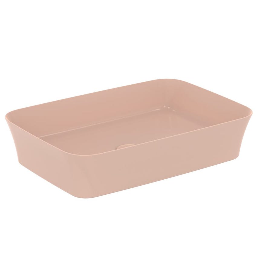 Immagine di Ideal Standard IPALYSS lavabo da appoggio 55 cm, senza troppopieno, con piletta, colore rosa pallido finitura opaco E2076V7
