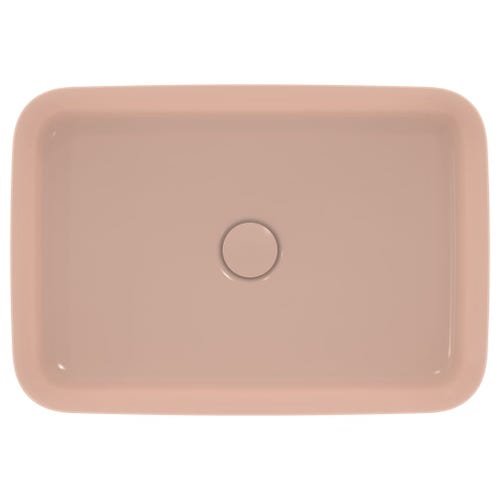 Immagine di Ideal Standard IPALYSS lavabo da appoggio 55 cm, senza troppopieno, con piletta, colore rosa pallido finitura opaco E2076V7