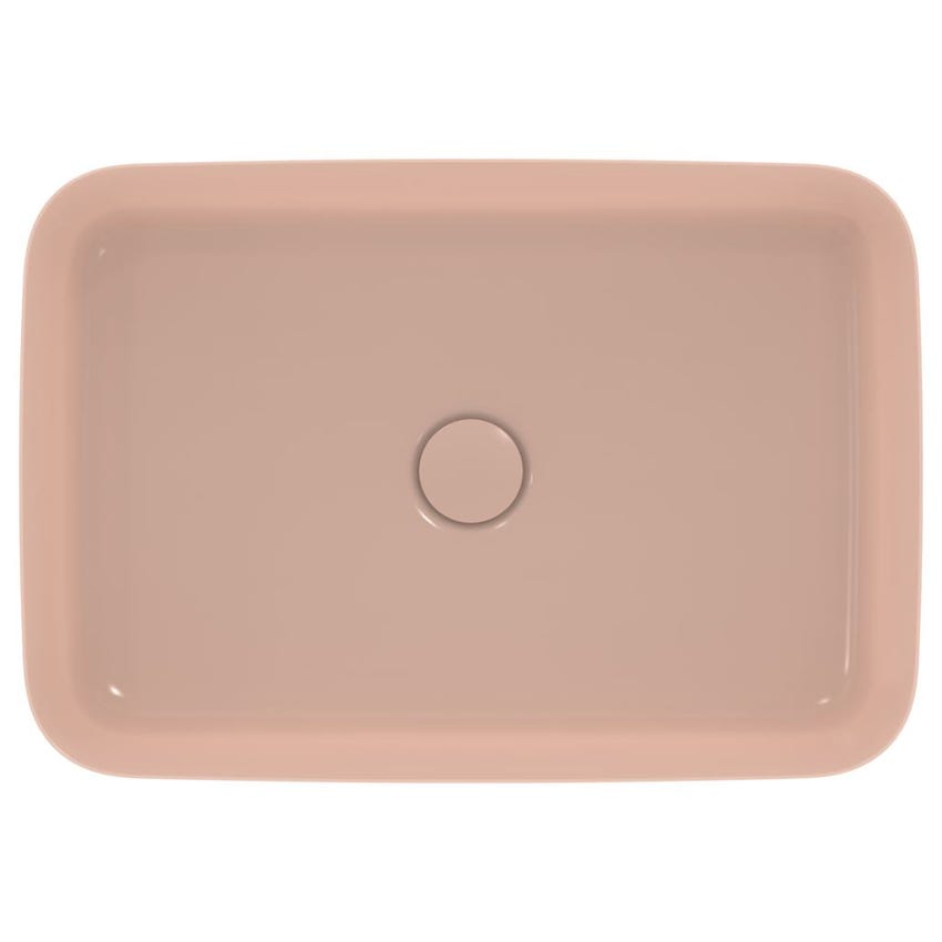 Immagine di Ideal Standard IPALYSS lavabo da appoggio 55 cm, senza troppopieno, con piletta, colore rosa pallido finitura opaco E2076V7