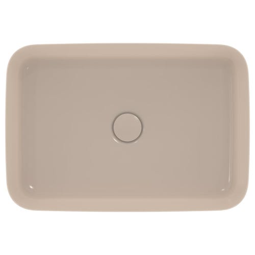 Immagine di Ideal Standard IPALYSS lavabo da appoggio 55 cm, senza troppopieno, con piletta, colore visone finitura opaco E2076V8