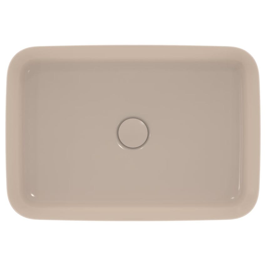 Immagine di Ideal Standard IPALYSS lavabo da appoggio 55 cm, senza troppopieno, con piletta, colore visone finitura opaco E2076V8