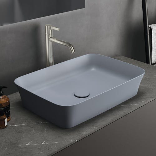 Immagine di Ideal Standard IPALYSS lavabo da appoggio 55 cm, senza troppopieno, con piletta, colore polvere finitura opaco E2076X8