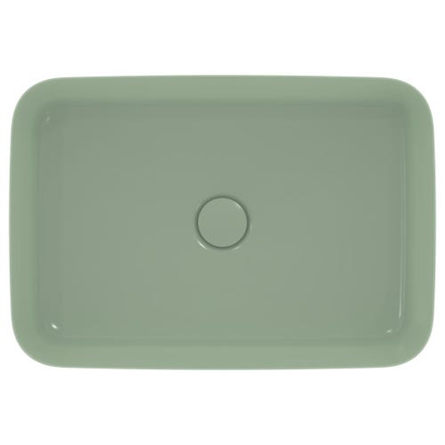 Immagine di Ideal Standard IPALYSS lavabo da appoggio 55 cm, senza troppopieno, con piletta, colore salvia finitura opaco E2076X9