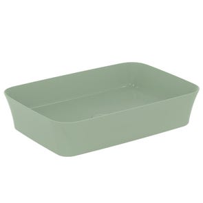 Immagine di Ideal Standard IPALYSS lavabo da appoggio 55 cm, senza troppopieno, con piletta, colore salvia finitura opaco E2076X9