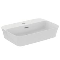 Immagine di Ideal Standard IPALYSS lavabo da appoggio 55 cm monoforo, con troppopieno, colore bianco finitura lucido E207701