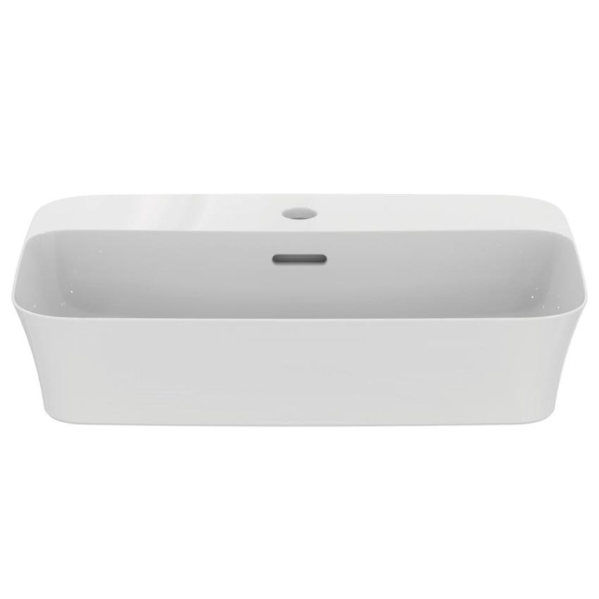 Immagine di Ideal Standard IPALYSS lavabo da appoggio 55 cm monoforo, con troppopieno, colore bianco finitura lucido E207701