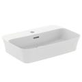 Immagine di Ideal Standard IPALYSS lavabo da appoggio 55 cm monoforo, con troppopieno, colore bianco seta finitura opaco E2077V1