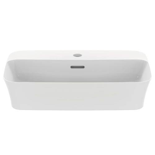 Immagine di Ideal Standard IPALYSS lavabo da appoggio 55 cm monoforo, con troppopieno, colore bianco seta finitura opaco E2077V1