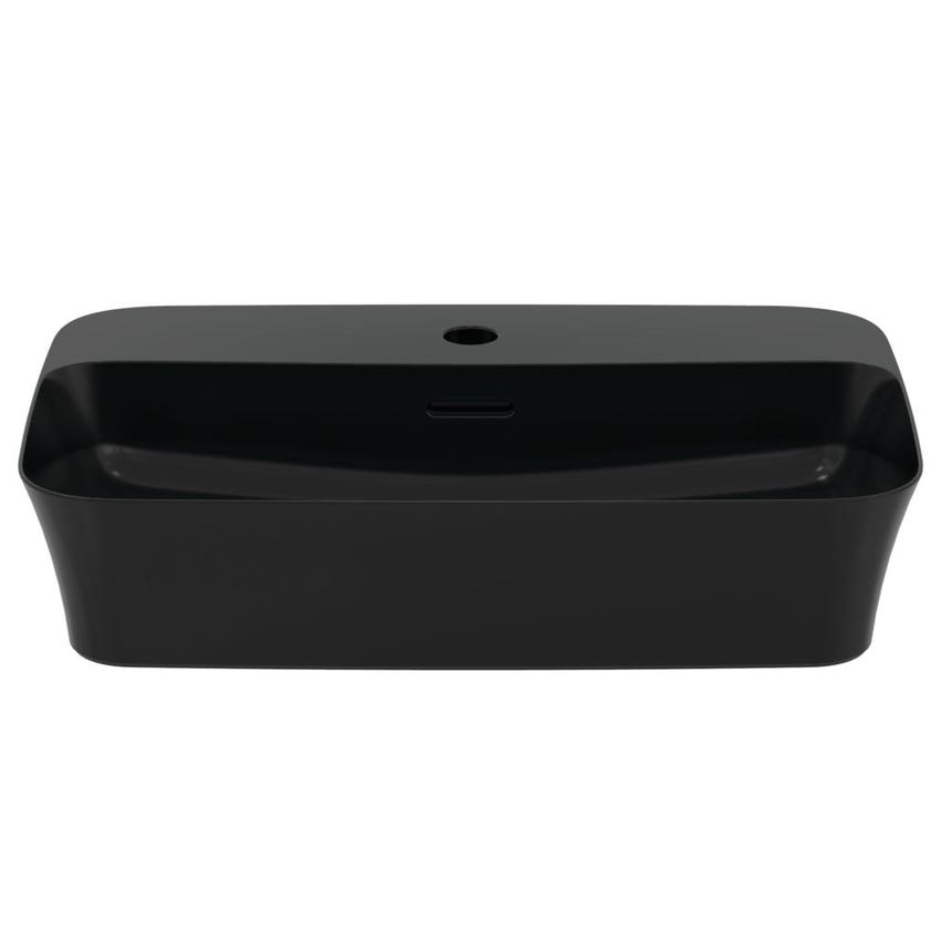 Immagine di Ideal Standard IPALYSS lavabo da appoggio 55 cm monoforo, con troppopieno, colore nero finitura opaco E2077V3