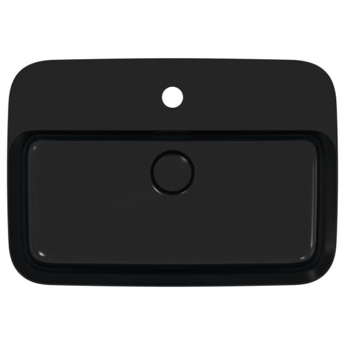 Immagine di Ideal Standard IPALYSS lavabo da appoggio 55 cm monoforo, con troppopieno, colore nero finitura opaco E2077V3