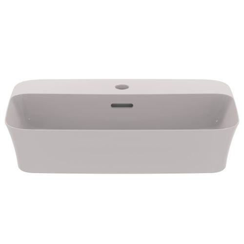 Immagine di Ideal Standard IPALYSS lavabo da appoggio 55 cm monoforo, con troppopieno, colore grigio cemento finitura opaco E2077V9