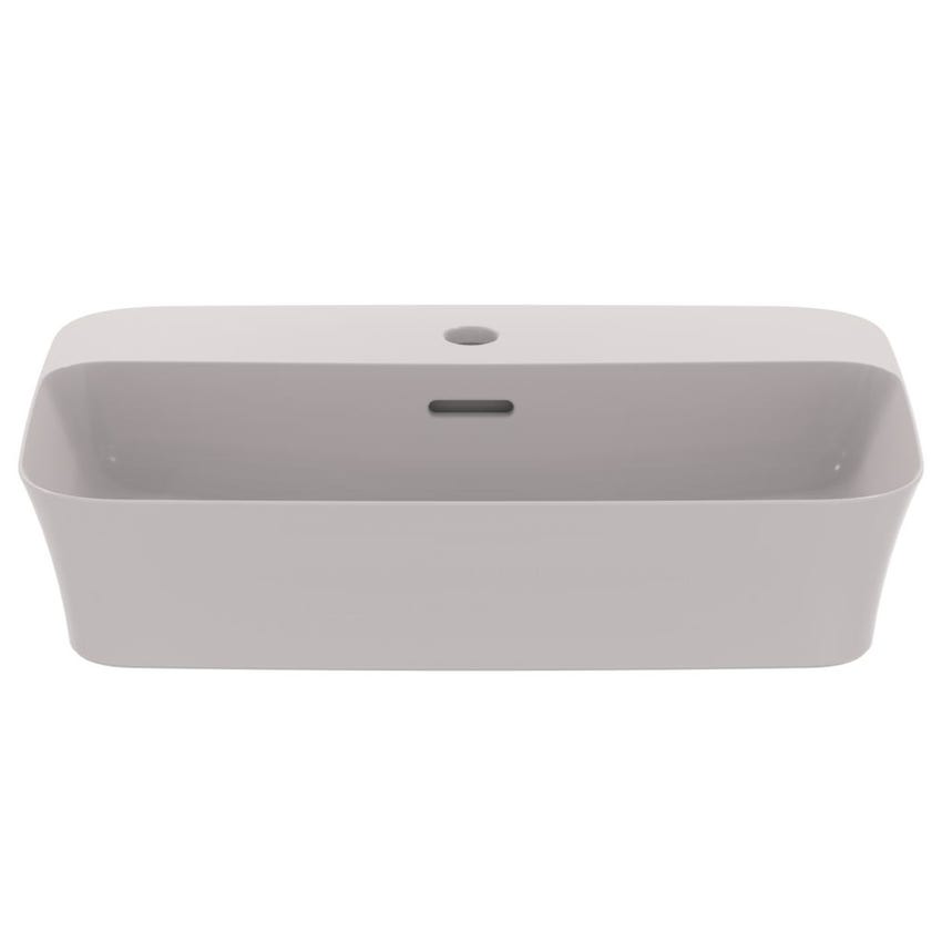 Immagine di Ideal Standard IPALYSS lavabo da appoggio 55 cm monoforo, con troppopieno, colore grigio cemento finitura opaco E2077V9
