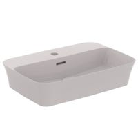 Immagine di Ideal Standard IPALYSS lavabo da appoggio 55 cm monoforo, con troppopieno, colore grigio cemento finitura opaco E2077V9