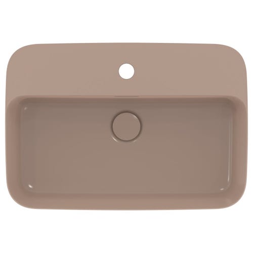 Immagine di Ideal Standard IPALYSS lavabo da appoggio 55 cm monoforo, con troppopieno, colore kashmir finitura opaco E2077V4