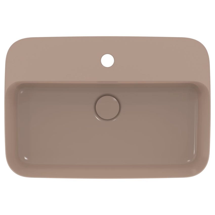 Immagine di Ideal Standard IPALYSS lavabo da appoggio 55 cm monoforo, con troppopieno, colore kashmir finitura opaco E2077V4