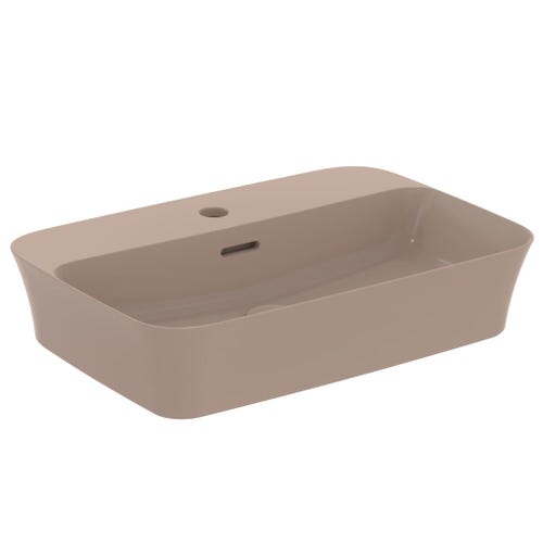 Immagine di Ideal Standard IPALYSS lavabo da appoggio 55 cm monoforo, con troppopieno, colore kashmir finitura opaco E2077V4