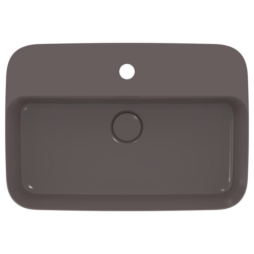 Immagine di Ideal Standard IPALYSS lavabo da appoggio 55 cm monoforo, con troppopieno, colore ardesia finitura opaco E2077V5