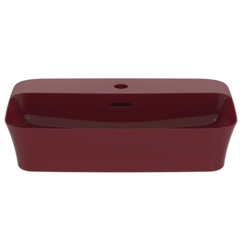 Immagine di Ideal Standard IPALYSS lavabo da appoggio 55 cm monoforo, con troppopieno, colore melograno finitura opaco E2077V6
