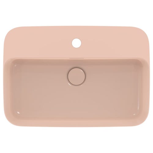 Immagine di Ideal Standard IPALYSS lavabo da appoggio 55 cm monoforo, con troppopieno, colore rosa pallido finitura opaco E2077V7