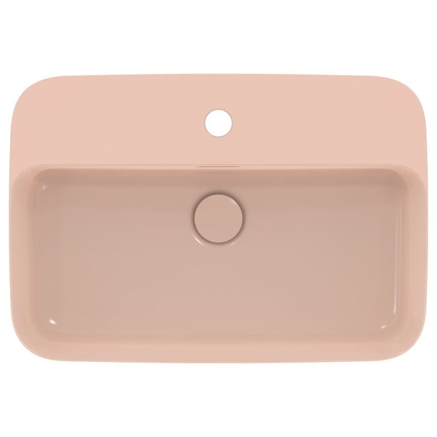 Immagine di Ideal Standard IPALYSS lavabo da appoggio 55 cm monoforo, con troppopieno, colore rosa pallido finitura opaco E2077V7