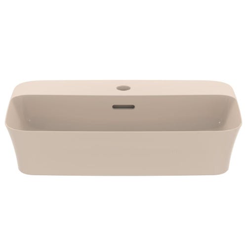 Immagine di Ideal Standard IPALYSS lavabo da appoggio 55 cm monoforo, con troppopieno, colore visone finitura opaco E2077V8