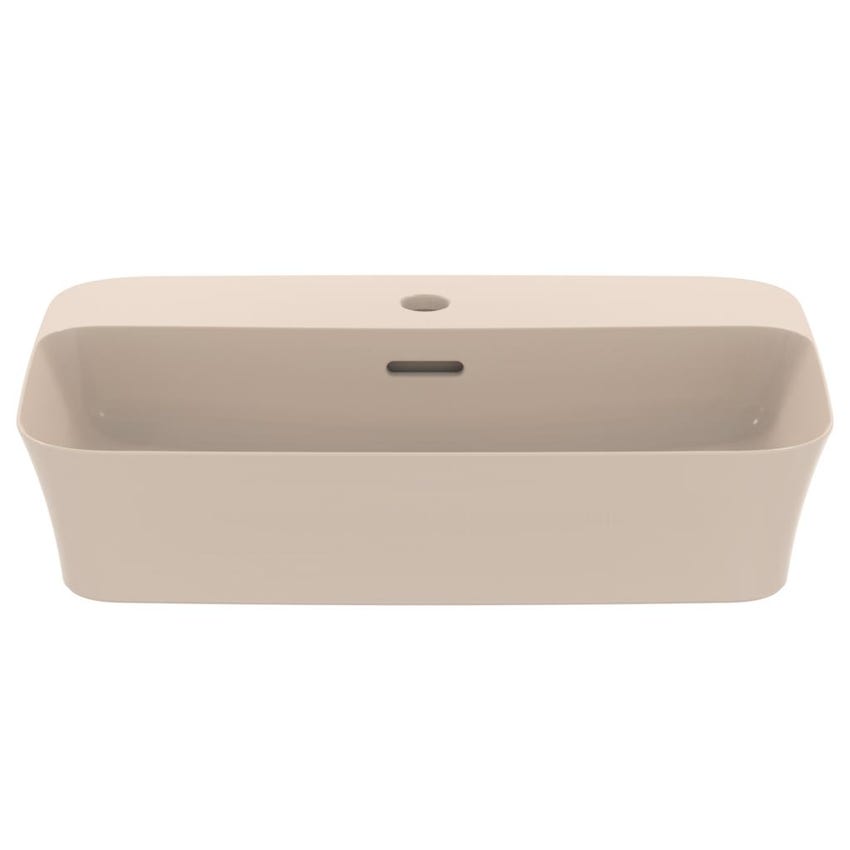 Immagine di Ideal Standard IPALYSS lavabo da appoggio 55 cm monoforo, con troppopieno, colore visone finitura opaco E2077V8