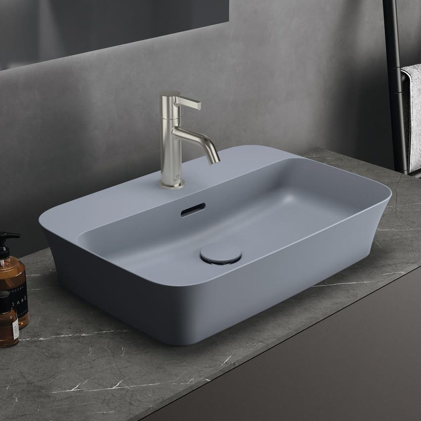 Immagine di Ideal Standard IPALYSS lavabo da appoggio 55 cm monoforo, con troppopieno, colore polvere finitura opaco E2077X8