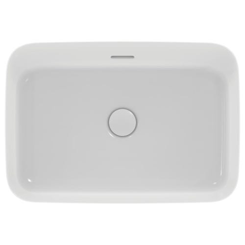 Immagine di Ideal Standard IPALYSS lavabo da appoggio 55 cm, con troppopieno, colore bianco seta finitura opaco E2078V1