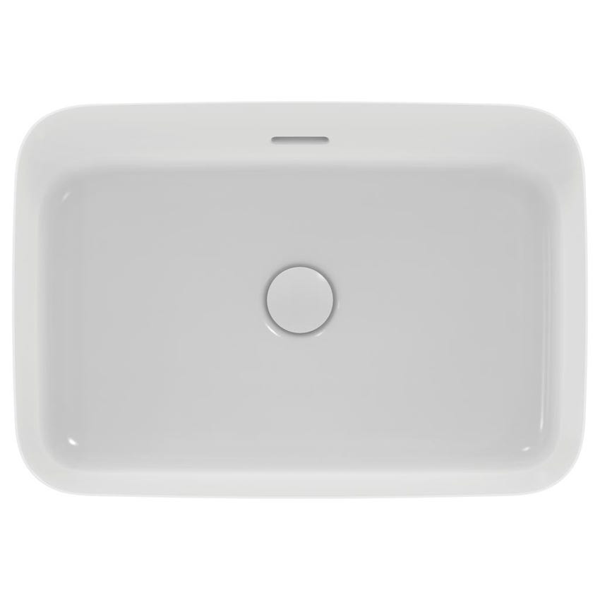 Immagine di Ideal Standard IPALYSS lavabo da appoggio 55 cm, con troppopieno, colore bianco seta finitura opaco E2078V1