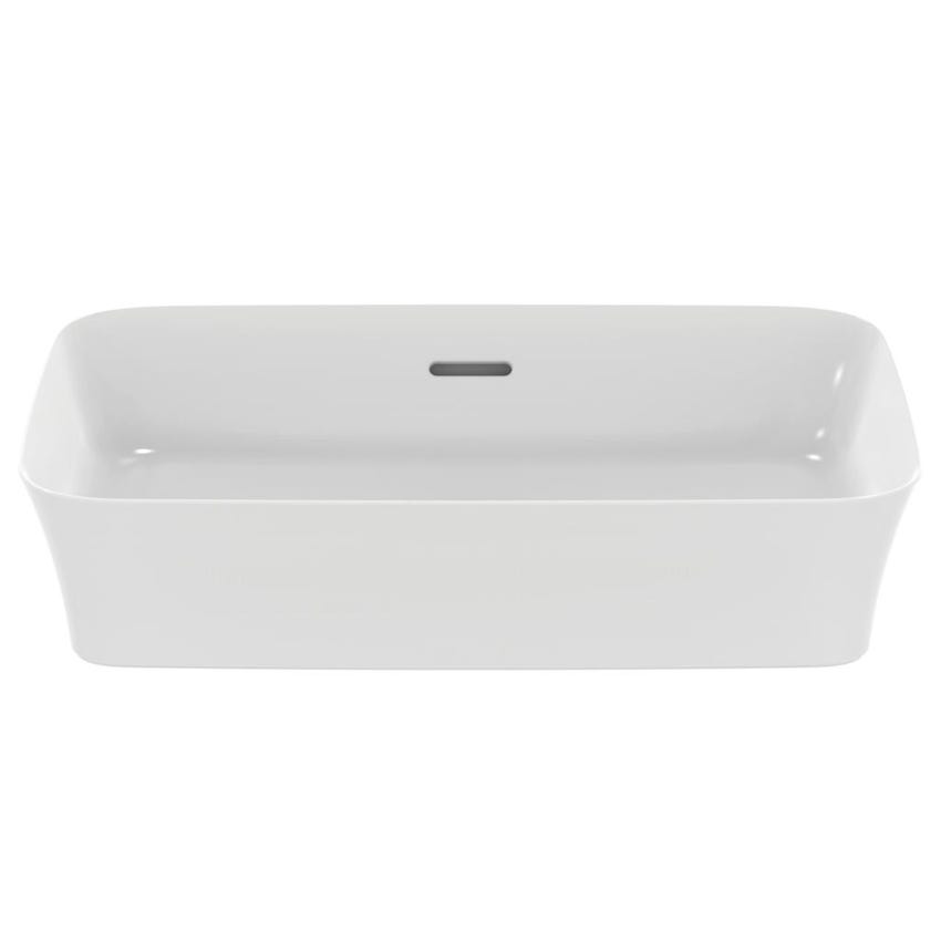 Immagine di Ideal Standard IPALYSS lavabo da appoggio 55 cm, con troppopieno, colore bianco seta finitura opaco E2078V1