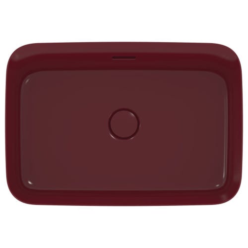 Immagine di Ideal Standard IPALYSS lavabo da appoggio 55 cm, con troppopieno, colore melograno finitura opaco E2078V6