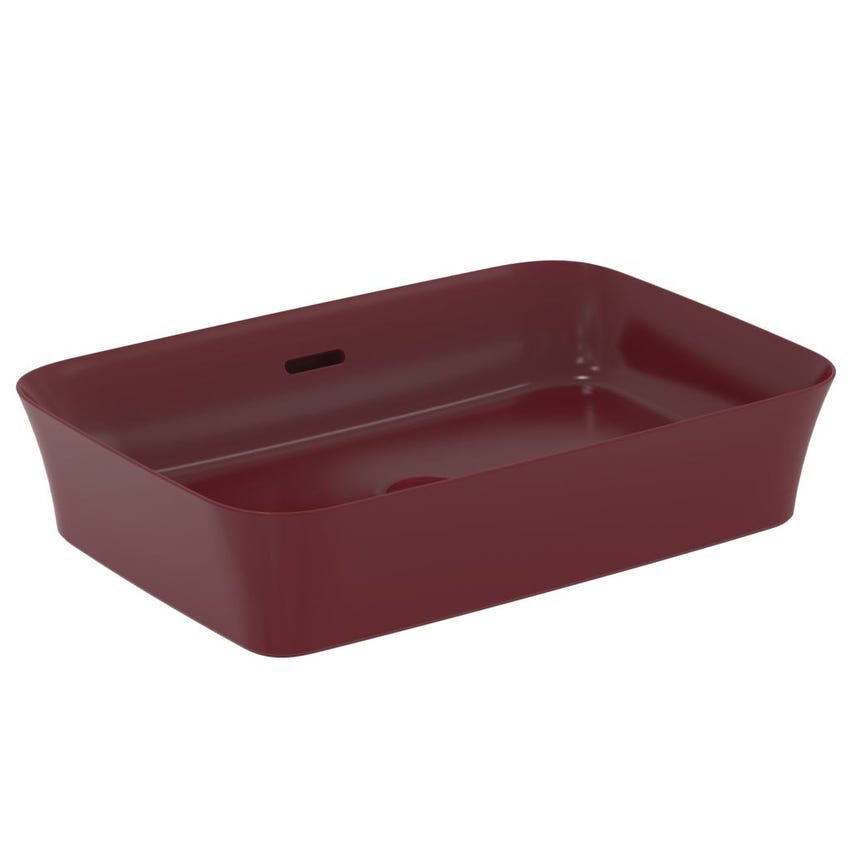 Immagine di Ideal Standard IPALYSS lavabo da appoggio 55 cm, con troppopieno, colore melograno finitura opaco E2078V6