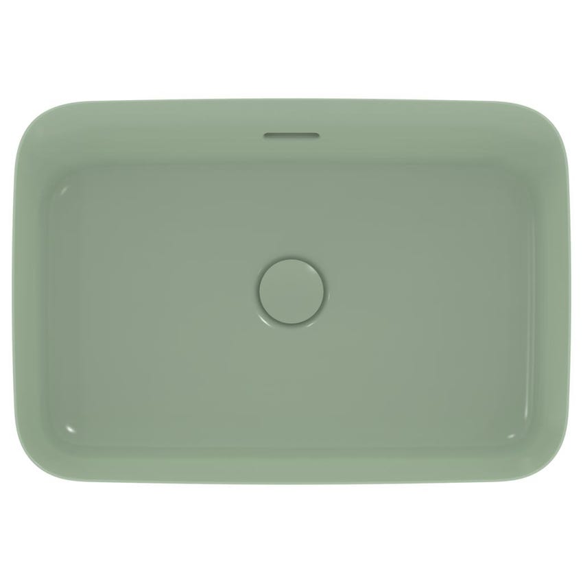 Immagine di Ideal Standard IPALYSS lavabo da appoggio 55 cm, con troppopieno, colore salvia finitura opaco E2078X9