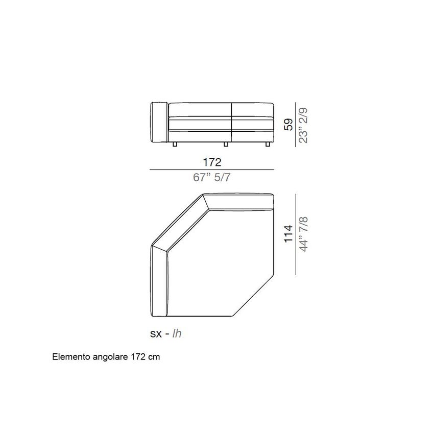 Immagine di Mussi SINFONIA divano composizione angolare L.448 cm, elemento centrale con tavolino in marmo, finitura E tessuto colore grigio e bianco SIN001