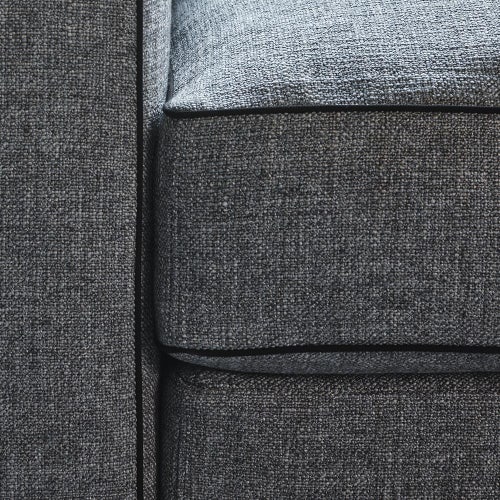 Immagine di Mussi SINFONIA divano profondo 3 posti, L.293 P.114 cm, rivestimento in cotone, cuscini e seduta imbottiti in piuma d'oca, finitura F tessuto colore grigio SIN002