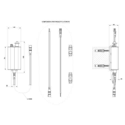Immagine di Gessi Unità di alimentazione per installazione multipla, una per ogni unità fino a 5 dispositivi 44681#031