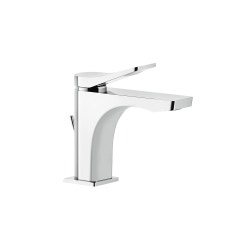 Immagine di Gessi RILIEVO miscelatore lavabo H.16 cm, con scarico e flessibili di collegamento, cartuccia 35 mm, finitura cromo 59005#031