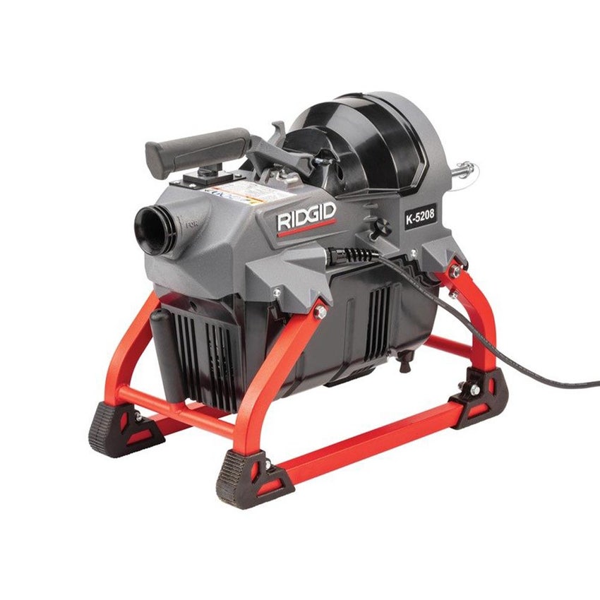 Immagine di Ridgid K-5208 Stasatrice a cavi frazionabili con disaccoppiatore Trident, tubo guida posteriore e guanto sinistro per stasatrici RIDGID, 110V 50Hz 64078