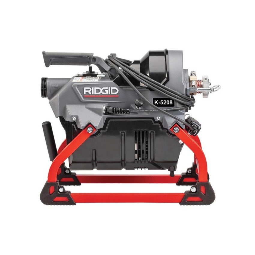 Immagine di Ridgid K-5208 Stasatrice a cavi frazionabili con disaccoppiatore Trident, tubo guida posteriore e guanto sinistro per stasatrici RIDGID, 110V 50Hz 64078