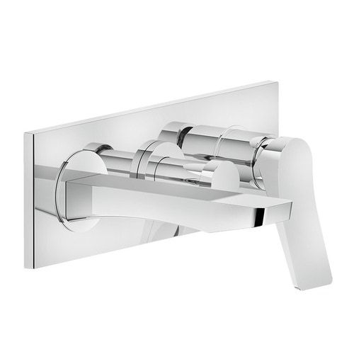 Immagine di Gessi RILIEVO miscelatore vasca a parete P.19 cm, 2 vie, con deviatore, finitura cromo 59138#031