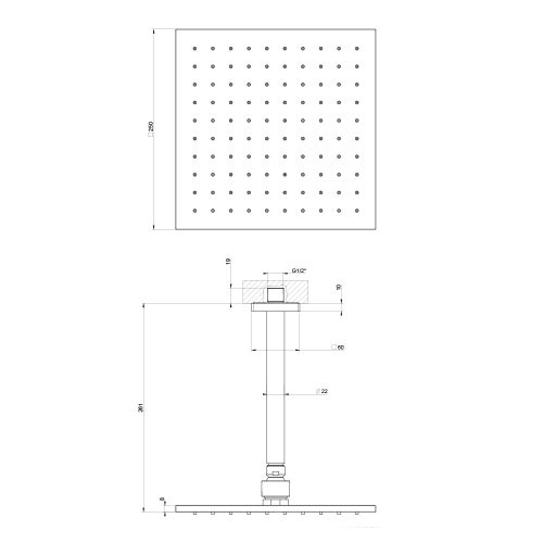 Immagine di Gessi SHOWER soffione anticalcare doccia, a soffitto, orientabile, finitura cromo 59155#031