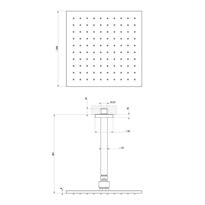 Immagine di Gessi SHOWER soffione anticalcare doccia, a soffitto, orientabile, finitura cromo 59155#031