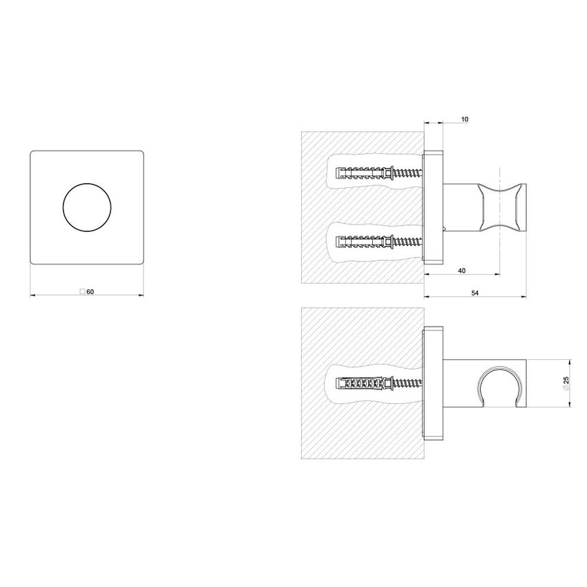 Immagine di Gessi RILIEVO supporto fisso per doccetta, finitura cromo 59157#031